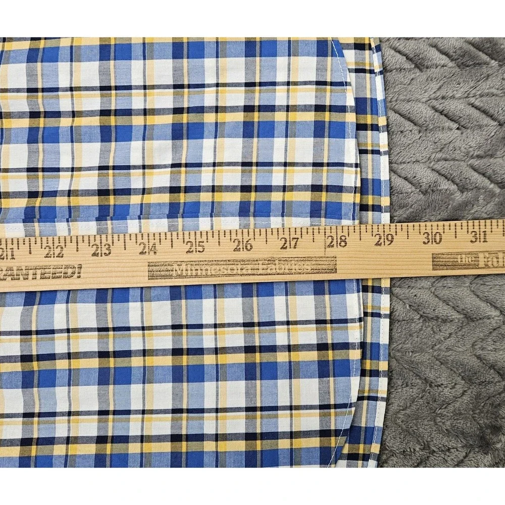 J.Crew‎ Shirt Men's Size Small Blue Yellow Plaid Flex Washed Slim Long Sleeve